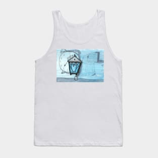 Bryn Mawr Light Blue Owl Lantern Tank Top